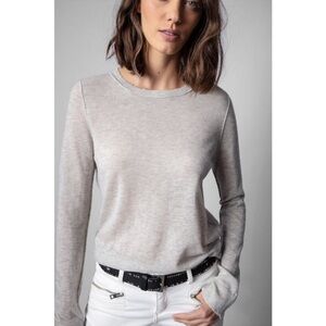 🛑SOLD🛑 Zadig & Voltaire Miss CP Cashmere Sweater –Neige Gray/Beige –l